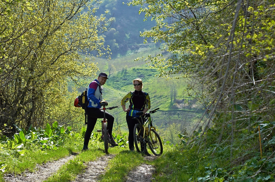 Biking Along A Country Lane